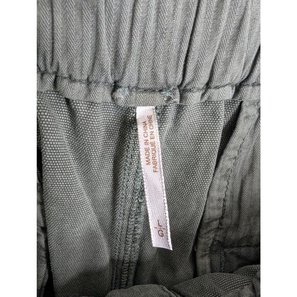 EUC Free People Margate Pleated Pull On Elastic Trouser Pants Green Sugar Kelp - Picture 8 of 9